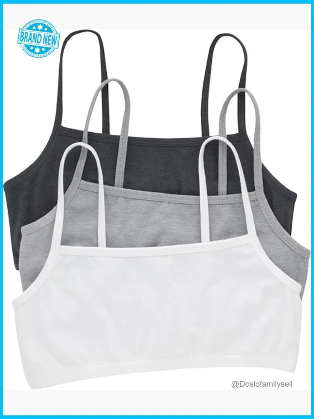 String Bralette 3-Pack Cotton Wireless Pullover Bra Light Support Crop Top